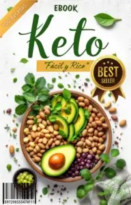 Portada del libro Keto con aguacate, nueces y alimentos saludables.